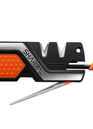 SHARPAL 101N 6-in-1 Pocket Knife Sharpener & Survival Tool – Diamond Sharpening Rod, Fire Starter Ferro Rod, Whistle – Sharpens Straight & Serrated Blades, Repairs & Hones Knives