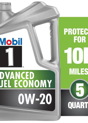 Mobil 1 Advanced Fuel Economy Full Synthetic Motor Oil 0W-20, 5 Quart