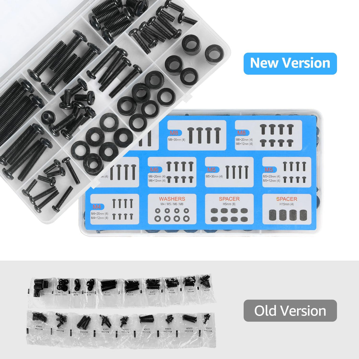 MOUNTUP Universal TV Mounting Hardware Kit Fits Most LED LCD OLED 4K TVs, Includes M4 M5 M6 M8 TV Screws, Spacers, Washers for TVs/Monitor Mounting up to 80 inches, MU0041