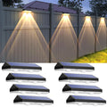 LIANGLOME Solar Fence Lights Outdoor - 2700/4000/6000K 3 Mode, Waterproof LED, Fence Light Solar Powered for Outside, Backyard/Railing/Step/Patio/Wall and Home Improvement(8 Pack)