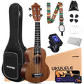 AODSK Soprano Ukulele for Beginner 21 Inch Ukelele Kit with Gig Bag StrapTuner Nylon String 4 Picks Cloth Online Lesson Holiday Gift