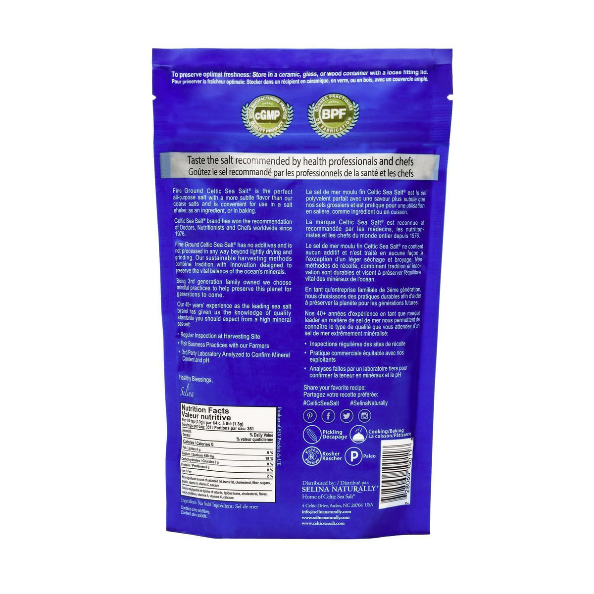 Fine Ground Celtic Sea Salt – 16 Ounce (Pack of 1) Resealable Bag of Nutritious, Classic Sea Salt, Great for Cooking, Baking, Pickling, Finishing and More, Pantry-Friendly, Gluten-Free