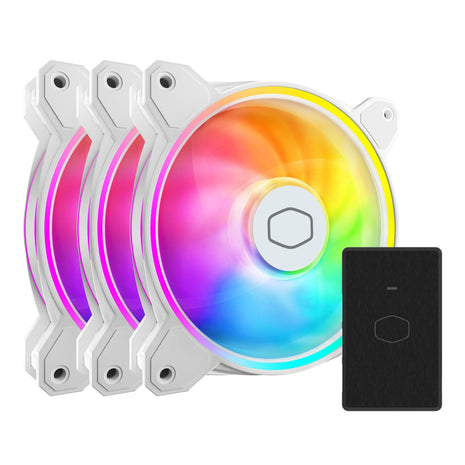 Cooler Master MF120 Halo2 White 3in1 PC Case|Liquid Cooler|Air Cooler Fan, 120mm Fan, Dual-Loop aRGB Rings, Dynamic PWM 2,050 RPM, Air Balance Blades, aRGB Lighting, Hybrid Frame