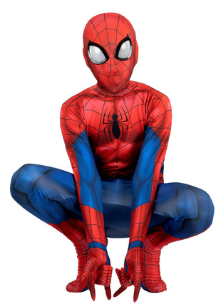 Marvel Spider-Man Official Youth Deluxe Zentai Costume - Deluxe Two-Way Stretch Spandex with Invisible Zippers and Wrist Openings for Added Convenience (XS) Multi