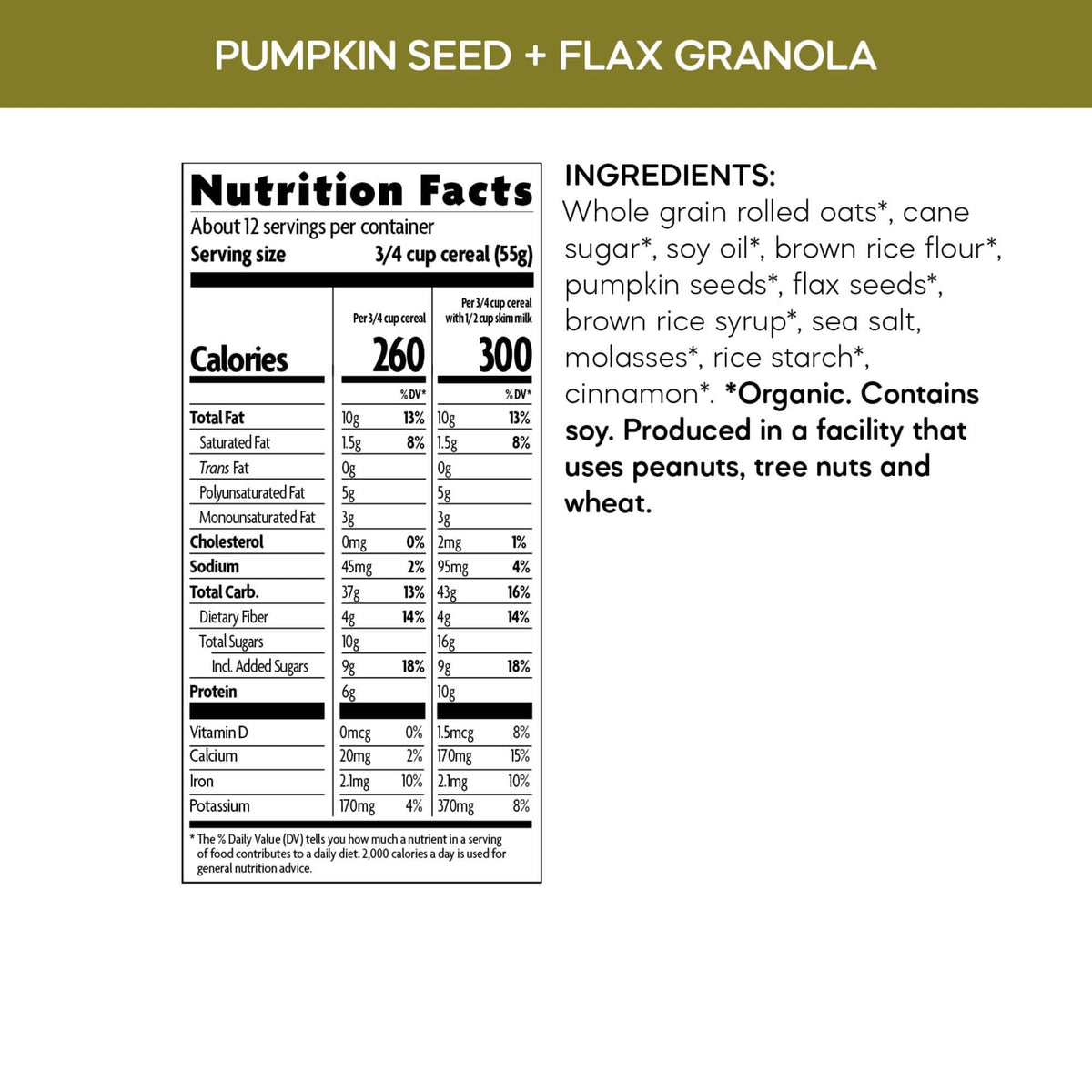 Nature's Path Organic Pumpkin Seed + Flax Granola, 24.7 oz (Pack of 1), Non-GMO