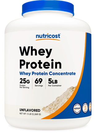 Nutricost Whey Protein Powder, Unflavored, 5 pounds   from Whey Protein Concentrate