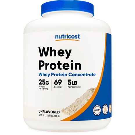 Nutricost Whey Protein Powder, Unflavored, 5 pounds   from Whey Protein Concentrate