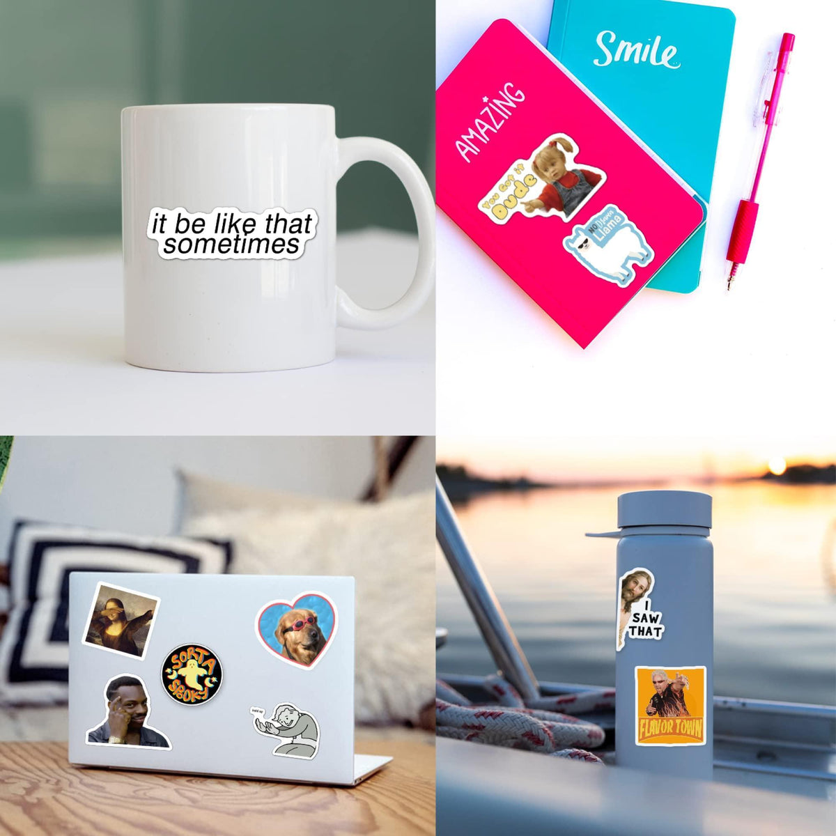 306pcs Funny Meme Vinyl Stickers Pack, Large Bulk Sticker for Laptop, Phone, Water Bottles, Computer Cars... Vine Sticker Decal DIY Décor for Bumper Accesory