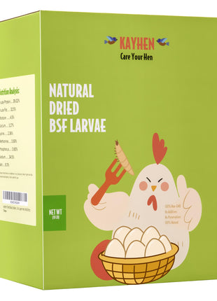 KAYHEN Dried Black Soldier Fly Larvae 10LB Non-GMO BSF Larvae for Chickens More Calcium Than Mealworms High-Protein Chickens Treats for Layer Hens Wild Birds Ducks