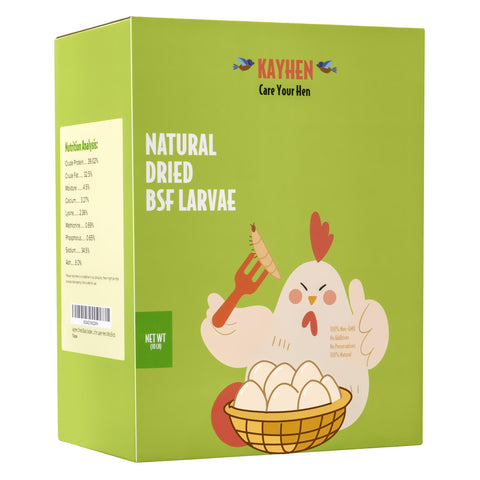 KAYHEN Dried Black Soldier Fly Larvae 10LB Non-GMO BSF Larvae for Chickens More Calcium Than Mealworms High-Protein Chickens Treats for Layer Hens Wild Birds Ducks