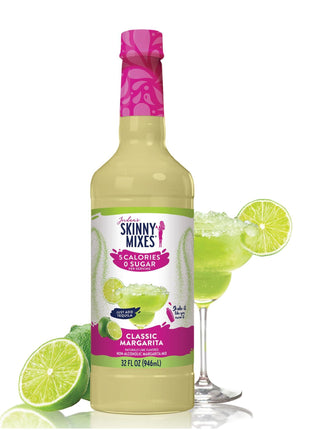 Jordan's Skinny Mixes Sugar Free Margarita Mix, Flavored Cocktail Mixer for Drinks, Fresh Lime Drink Flavoring for Cocktails & Mocktails, Low Calorie, Gluten Free, Keto Friendly, 32 Fl Oz, 1 Pack