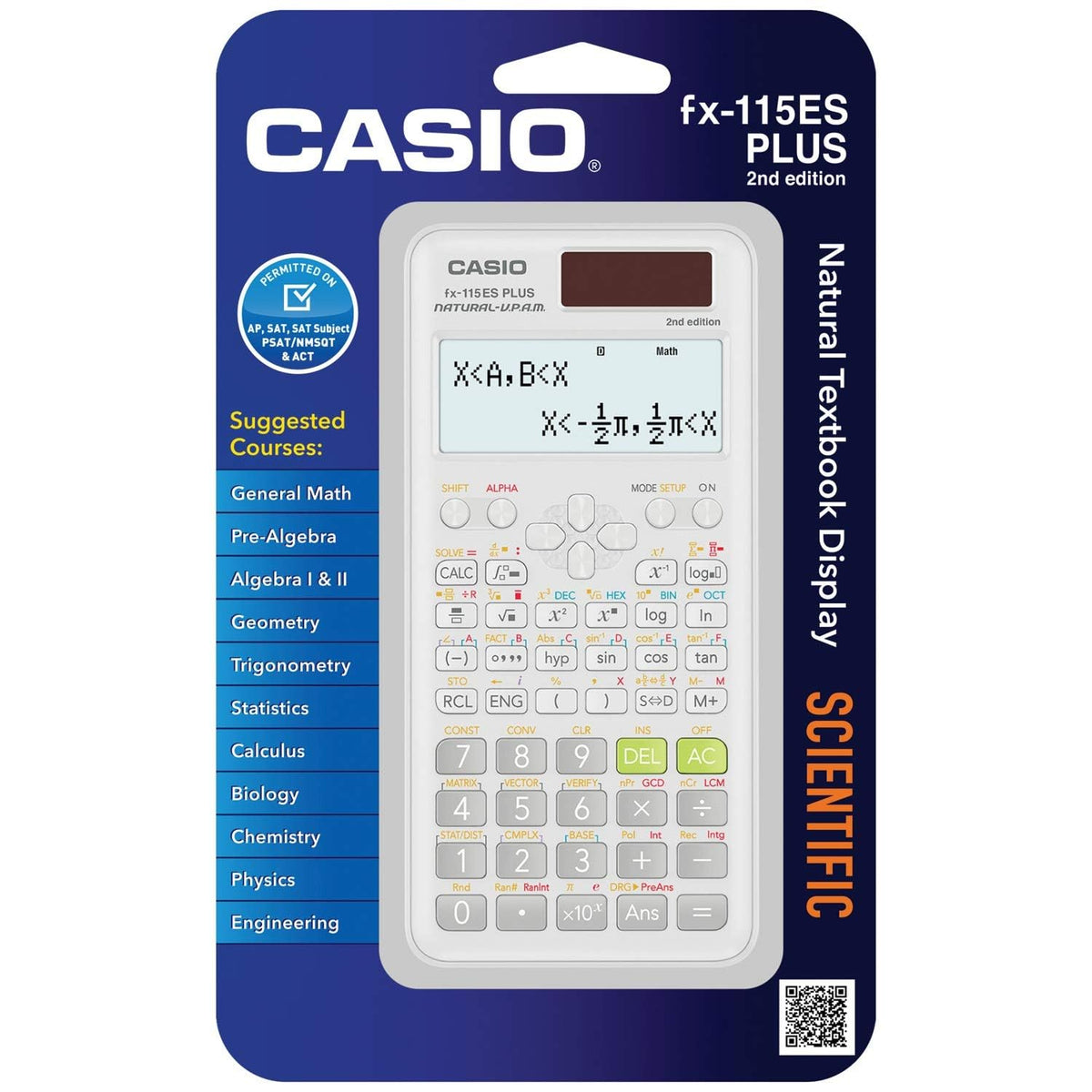 Casio fx-115ES Plus 2nd Edition – Advanced Scientific Calculator | 280+ Functions, Natural Textbook Display℠ | Ideal for Math, Science, Engineering & Statistics