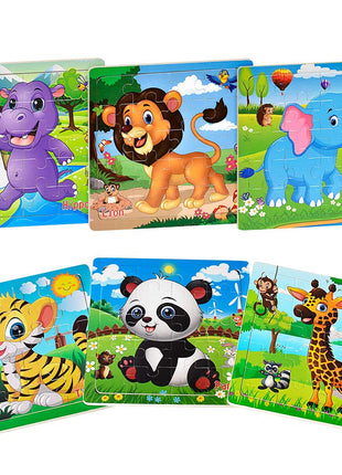 Puzzles for Kids Ages 3-5 Toddler Wooden Toys Montessori Learning Education Preschool Sets Games for Boy Girl 3 4 5+ Years Old, Pack of 6 (20 Pieces)