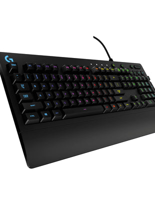 Logitech G213 Prodigy Gaming Keyboard - Wired RGB Backlit Keyboard with Mech-Dome Keys, Palm Rest, Adjustable Feet, Media Controls, USB, Compatible with Windows ??Black
