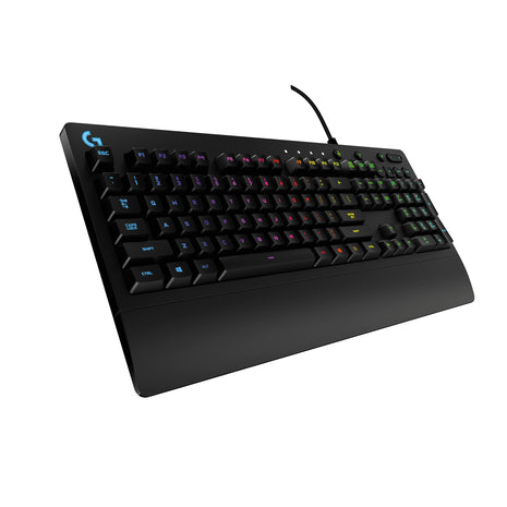 Logitech G213 Prodigy Gaming Keyboard - Wired RGB Backlit Keyboard with Mech-Dome Keys, Palm Rest, Adjustable Feet, Media Controls, USB, Compatible with Windows ??Black