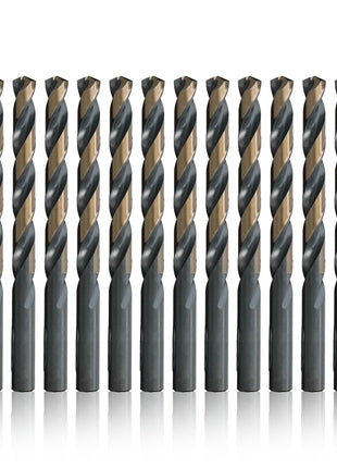 Drill America - KFD3/16P12 3/16 inch High Speed Steel Black & Gold KFD Split Point Drill Bit (Pack of 12), KFD Series