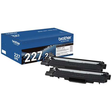 Brother Genuine TN227 High-Yield Black Toner Cartridge Twin Pack for Professional Laser Printing, 2 Pack Yields 6,000 Pages Total, Compatible with HL-L3210CW HL-L3230CDW Printers