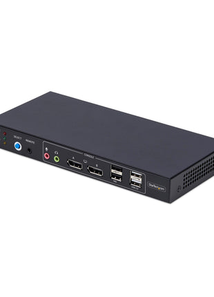 StarTech.com 2-Port Dual-Monitor DisplayPort KVM Switch with Dual View Video Matrix, 4K 60Hz, 4X USB Hub Ports, TAA Compliant
