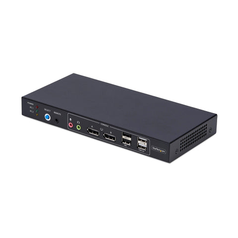 StarTech.com 2-Port Dual-Monitor DisplayPort KVM Switch with Dual View Video Matrix, 4K 60Hz, 4X USB Hub Ports, TAA Compliant