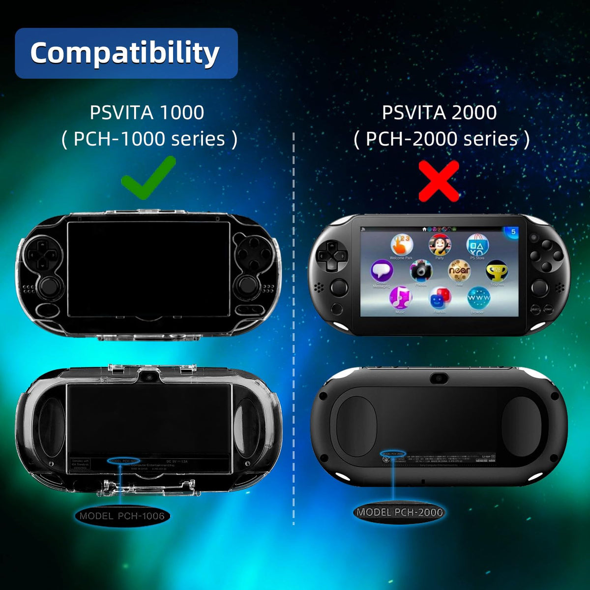 OSTENT Protective Clear Crystal Hard Carry Guard Case Cover Skin for Sony PS Vita PSV 1000 PCH-1000