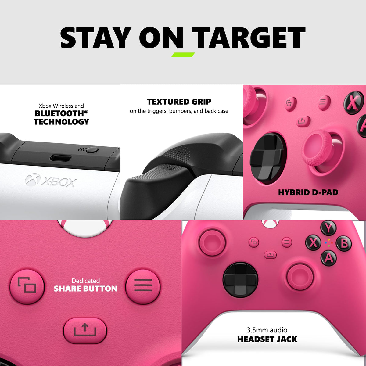 Xbox Wireless Gaming Controller (2025) – Deep Pink – Play on, Windows, Android, iOS, FireTV Sticks, Smart TVs, VR Headsets