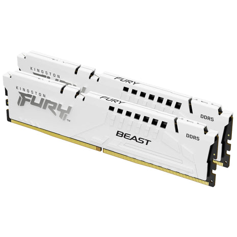 Kingston Fury Beast White 32GB 6000MT/s DDR5 CL30 DIMM (Kit of 2) Desktop Gaming Memory - KF560C30BWEK2-32