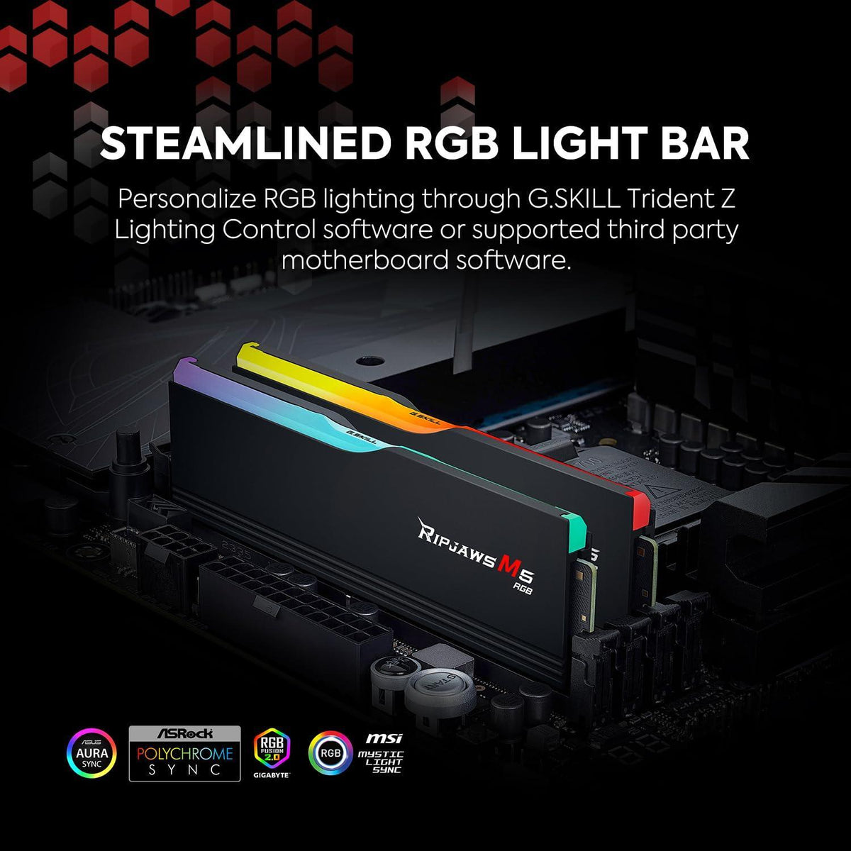 G.SKILL Ripjaws M5 RGB Series (Intel XMP 3.0) DDR5 RAM 48GB (2x24GB) 5200MT/s CL40-40-40-83 1.10V Desktop Computer Memory UDIMM - Matte White (F5-5200J4040A24GX2-RM5RW)