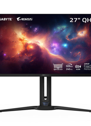 GIGABYTE - AORUS FO27Q2 (SA) - 27 inch QD-OLED Gaming Monitor - QHD 2560x1440-240Hz - 0.03ms GTG - AMD FreeSync Premium Pro - Type C KVM - HDMI, DP, Type C - Height Adjustable - Black
