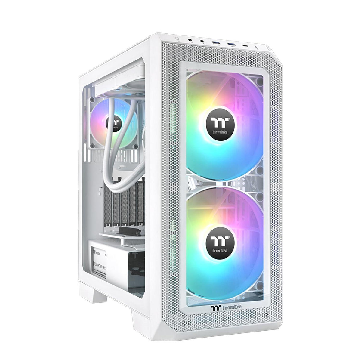 Thermaltake CT200 ARGB PWM Fan Single Pack, PWM Controlled 500~900 rpm, 5V Motherboard Sync, 16.8 Million Color 9 Addressable LEDs, Airflow 131.6 CFM, Hydraulic Bearing, 200mm, White, CL-F180-PL20SW-A