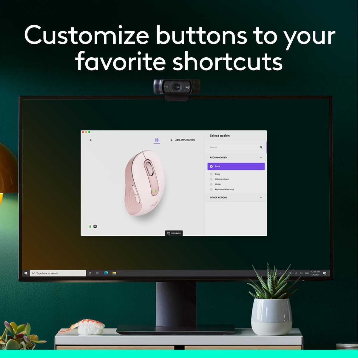 Logitech Wireless Mouse Signature M650- Small Hands, 2-Year Battery, Silent Clicks, Customizable Buttons, Bluetooth, PC/Mac/Chromebook - Rose, Right-Handed, Small-Medium