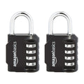Amazon Basics 4-Digit Combination Lock for Gym and Sports, 2-Pack, Black