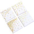 100 PK Gold Napkins - 4 Assorted Designs - 3-Ply Cocktail Napkins Folded 5 x 5 Inches Bar Napkins Disposable Party Napkins Paper Napkins Dinner for Wedding Baby Shower Birthday Graduation 2023