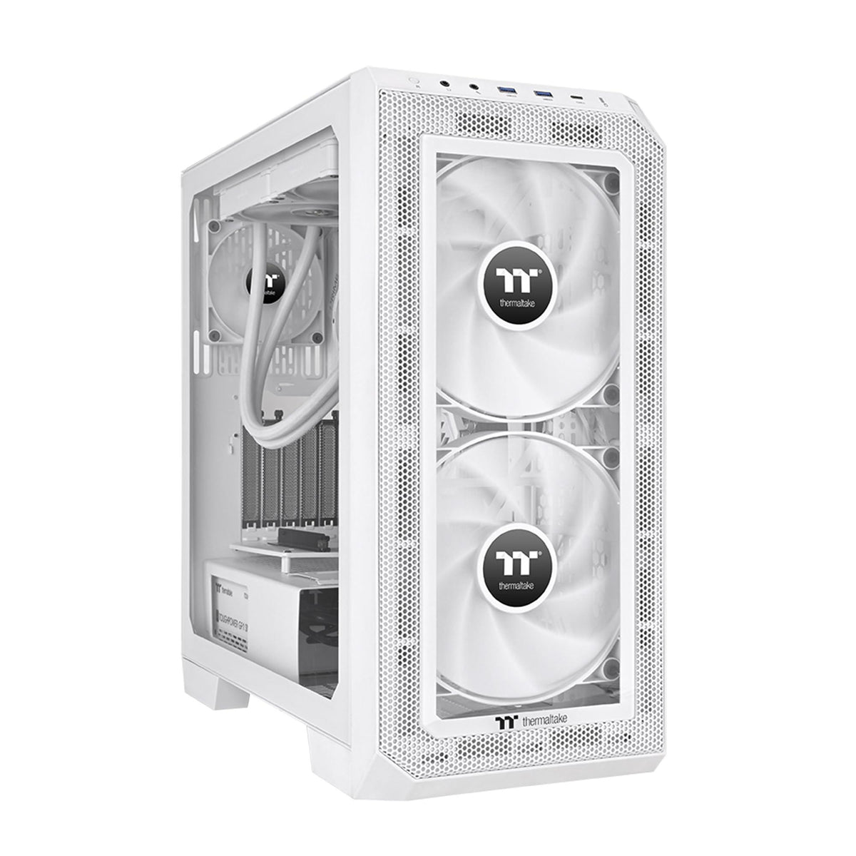 Thermaltake CT200 PWM Fan Single Pack, PWM Controlled 500~900 RPM, Airflow 131.6 CFM, Hydraulic Bearing, Case Fan, 200mm x 200mm x 30mm, White, CL-F178-PL20WT-A