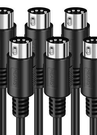3 Pack Premium 3FT MIDI Cable, Stable & Fast Signal Transmission | Male to Male 5-Pin MIDI Cable, 3 Times Durability, MIDI Cables for Keyboard, Electronic Piano/Drum, Studio & Stage