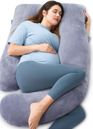 Momcozy Pregnancy Pillow for Sleeping - U Shaped Full Body Maternity Pillow | Removable Cover, Support for Back, Legs, Belly, Hips for Pregnant Women, Side Sleeper, Pregnancy Gifts & Essentials, 57 Inch