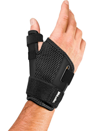 MUELLER Sports Medicine Adjust to Fit Thumb Brace, Spica Splint, Thumb Pain Relief Stabilizer for Men and Women, Ideal for De Quervain's Tenosynovitis, Arthritis, Sprains, Fits Right or Left, Black, One Size