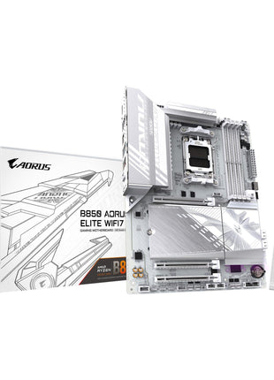 GIGABYTE B850 AORUS Elite WIFI7 ICE AMD AM5 ATX Motherboard, Support AMD Ryzen 9000/8000/7000 Series, DDR5, 14+2+2 Power Phase, 3X M.2, PCIe 5.0, USB-C, WIFI7, 2.5GbE LAN, EZ-Latch, 5-Year Warranty
