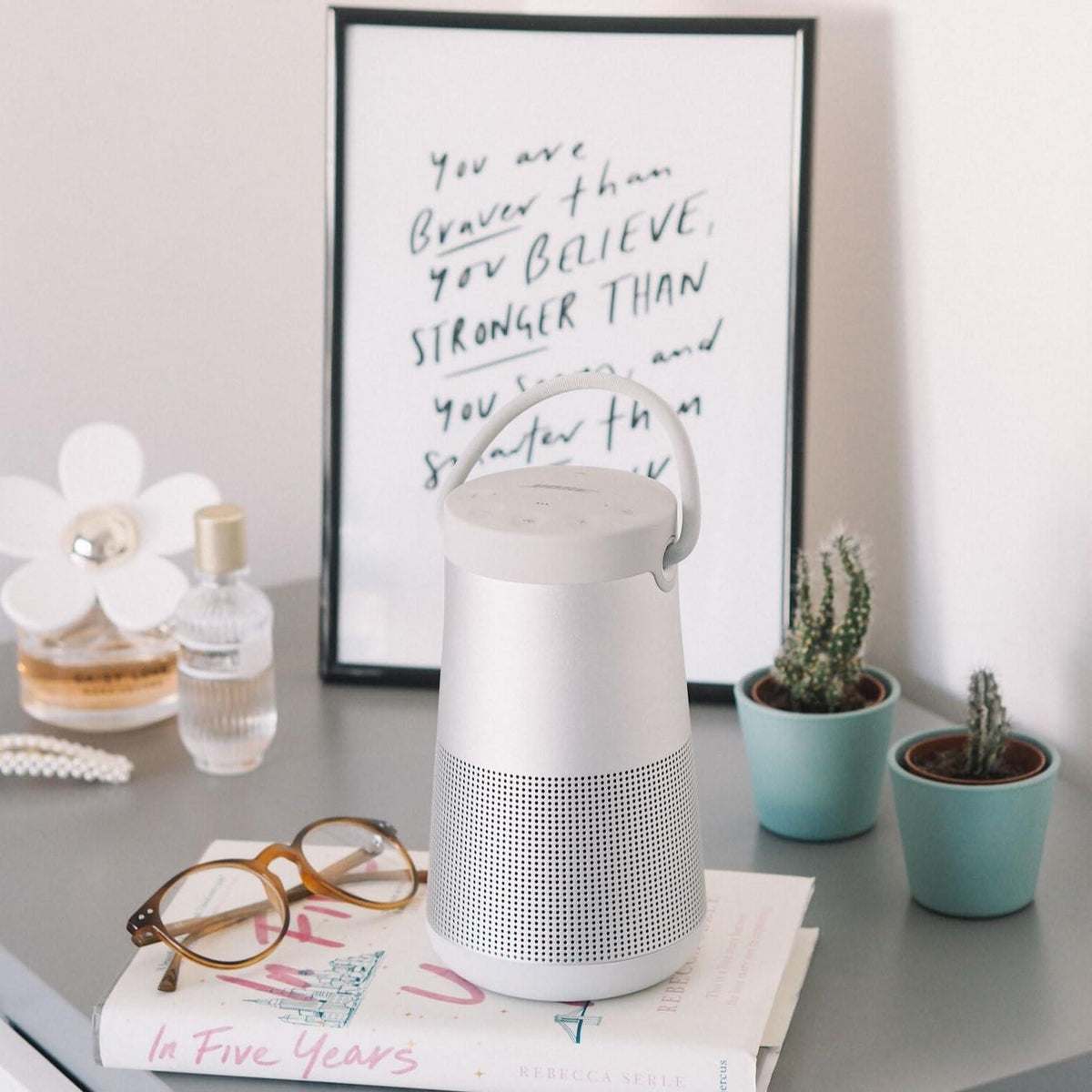 Bose SoundLink Revolve+ (Series II) Bluetooth Speaker, Portable Speaker with Microphone, Wireless and Water Resistant with 360 Degree Sound, Long Lasting Battery and Handle, Silver