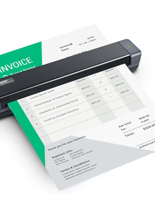 Plustek Mobile Scanner S410 Plus - Portable Sheet-Fed Document Scanner - for Windows 7 / 8 / 10 / 11, Featuring Button-Free Scanning with Included OCR Software
