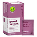 Goodwipes Flushable Wipes – Made with Vitamin E & Aloe – Soft, Individually Wrapped Butt & Feminine Cloths for On-the-Go & Travel Use – Largest Adult Toilet Towelettes – Rosewater, 1 pack, 32 count