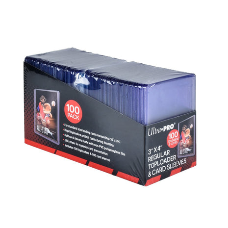Ultra PRO 3 inch x 4 inch Clear Regular TopLoaders For Cards With Card Sleeves Bundle Standard Size 100ct Trading Baseball Toploader Card Sleeve Protectors