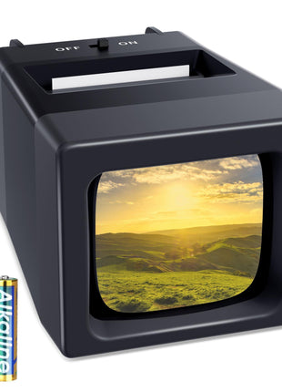 35mm Slide Viewer, 2X Magnification Slide Viewer for Viewing 35mm Slides, Slide Projector for Old Slides (2AAA Batteries Included)