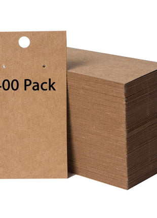 400 Pack Earring Cards - Earring Display Cards - Hanging Earrings - Bulk Cards - 2 x 3.5 Inches - Brown (Pack of 400)