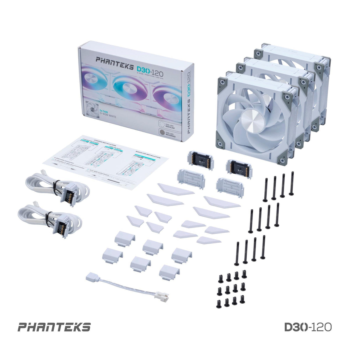 Phanteks PH-F120D30R_DRGB_PWM_WT01_3P, White