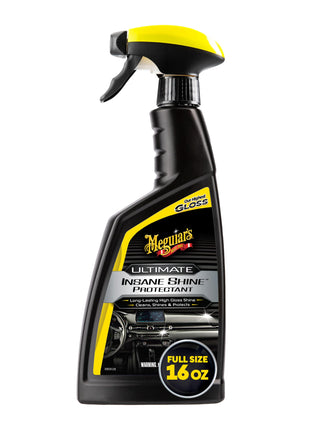 Meguiar's G220216 Ultimate Insane Shine Protectant, Car Cleaning Spray That Creates a Lasting and Glossy Shine, Auto Care Product Safe for Exterior and Interior Surfaces, 16 Oz