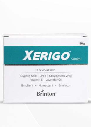 Brinton Xerigo Intense Skin Moisturizing Cream with Exfoliating Ingredients for Cracked Feet 50gm