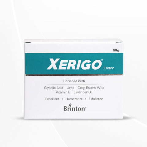 Brinton Xerigo Intense Skin Moisturizing Cream with Exfoliating Ingredients for Cracked Feet 50gm