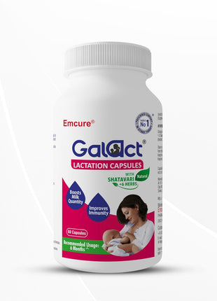 Emcure Galact Lactation Capsules Breast Milk Booster & Lactation Supplement for Breastfeeding, 60 Capsules