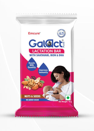 Galact Plus - Lactation Bar infused with Shatavari, iron and DHA - No Added Sugar - 20 g