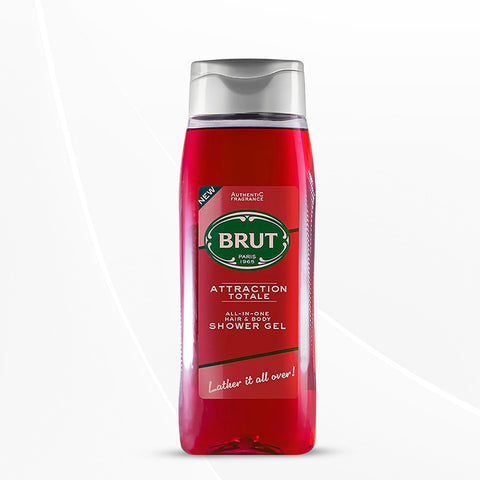 Brut Attraction ALL-IN-ONE Shower gel for Hair & Body | Body Wash for Men| Authentic Fragrance | 500ml